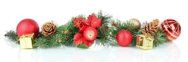 Composition of the Christmas decorations isolated on white — Stock Photo, Image