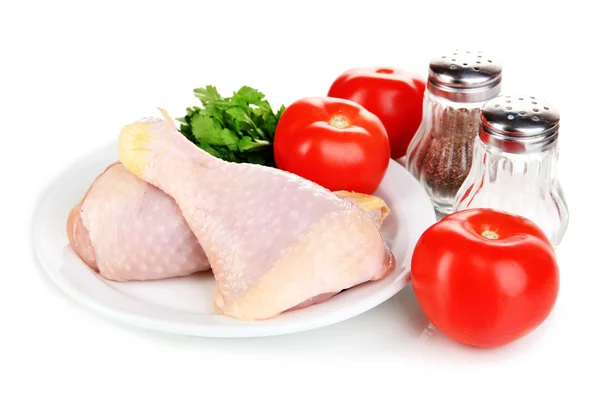 Raw chicken legs isolated on white — Stock Photo, Image