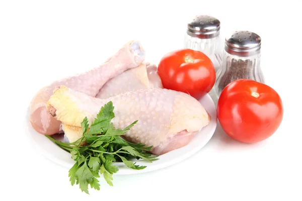 Raw chicken legs isolated on white — Stock Photo, Image