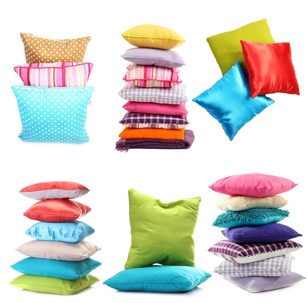 Collage of color pillows — Stok fotoğraf