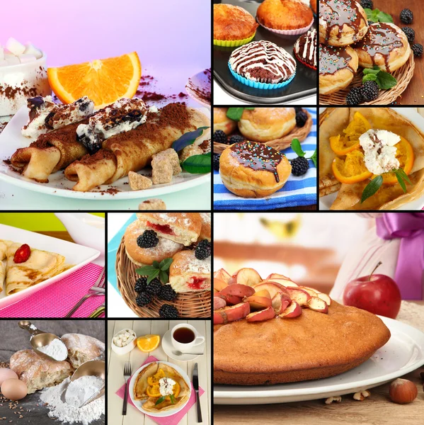 Homemade cakes collage — Stock Photo, Image