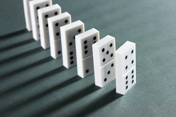 Dominoes on grey background — Stock Photo, Image