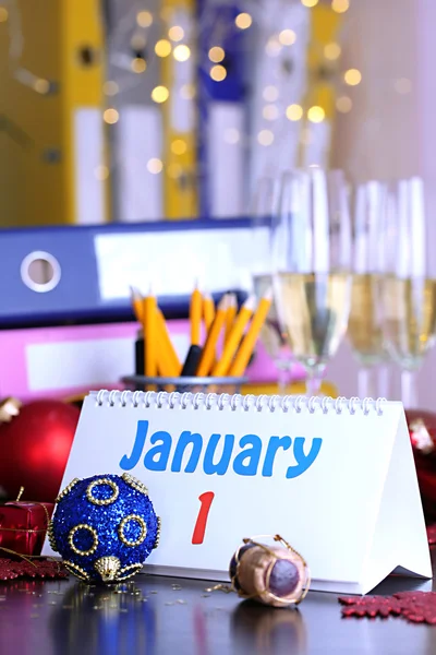 Fiesta de Año Nuevo en primer plano de la oficina — Foto de Stock