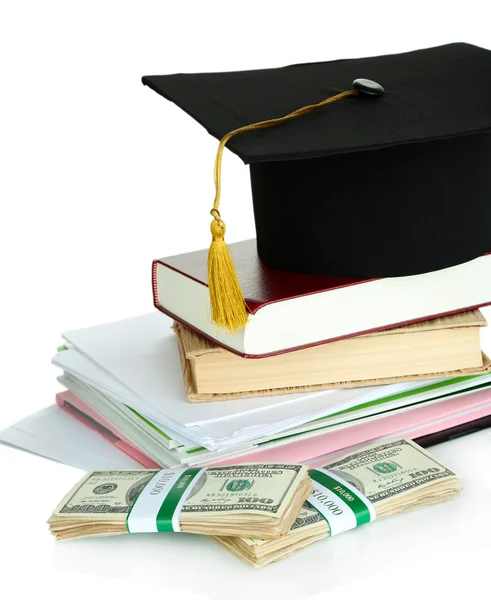 Money for graduation or training isolated on white — Stock Photo, Image