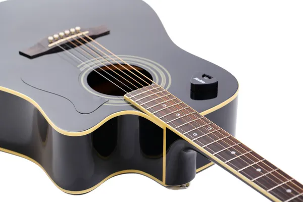 Acoustic guitar isolated on white — Stock Photo, Image