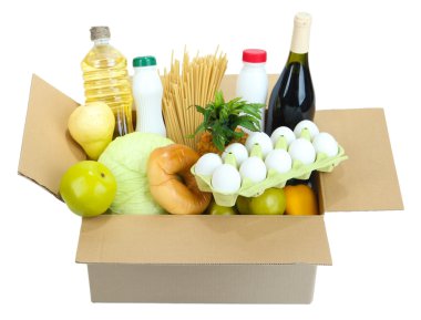 Beyaz izole ürünleri ile kutu