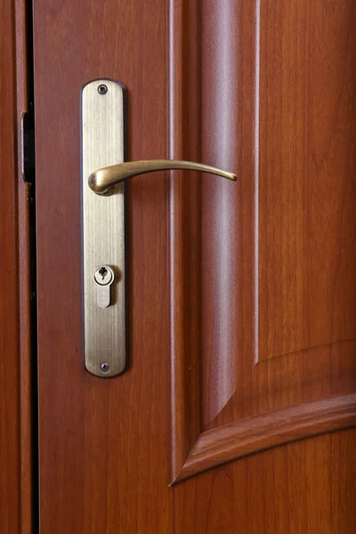 Dřevěné dveře, zblízka — Stock fotografie