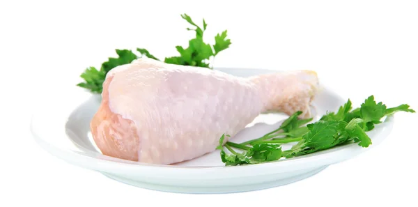 Syrové kuřecí stehýnka izolované na bílém — Stock fotografie