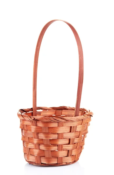 Tom wicker basket, isolerad på vit — Stockfoto