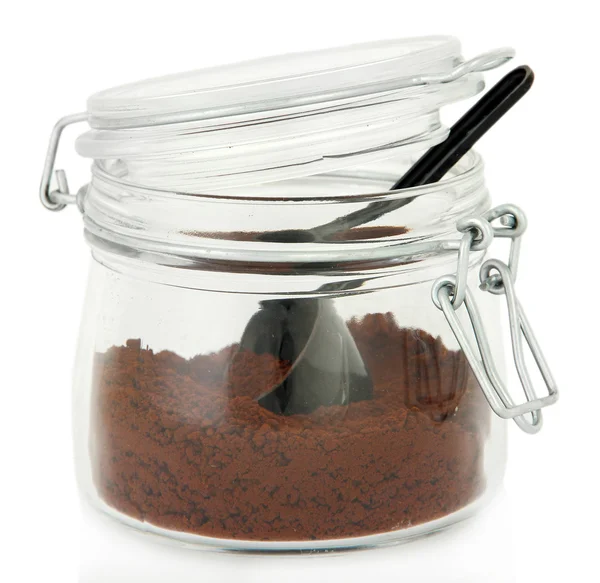 Jar of instant coffee isolated on white — Stock Photo, Image