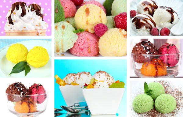 Collage av yummy glass — Stockfoto