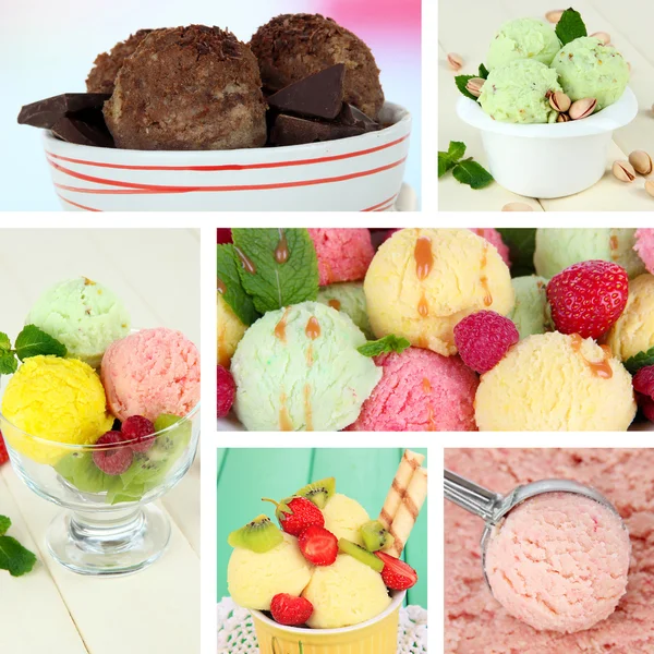 Collage of yummy ice-cream — Stock Photo, Image