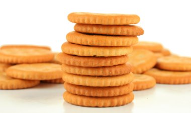 beyaz izole lezzetli kraker