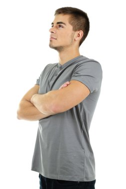 beyaz izole yakışıklı genç