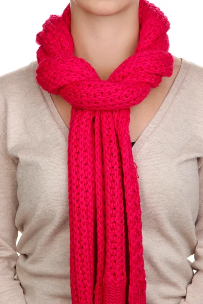 Woman wearing scarf close up — Stock Photo, Image