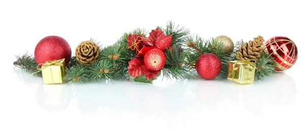 Composition of the Christmas decorations isolated on white — Stock Photo, Image