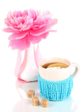 Bir fincan limonlu çay.