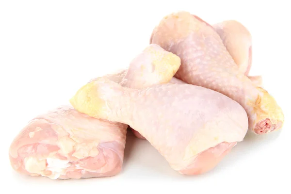 Gambe di pollo crude isolate su bianco — Foto Stock