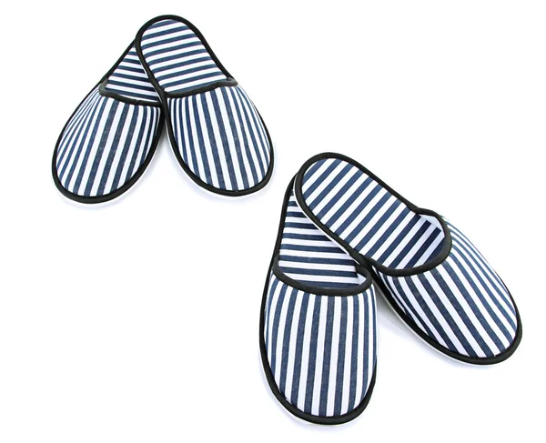 Striped slippers isolated on white — Stock Photo, Image