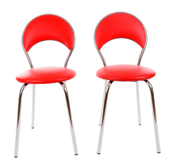 Nowoczesne skórzane krzesła na białym tle — Zdjęcie stockowe