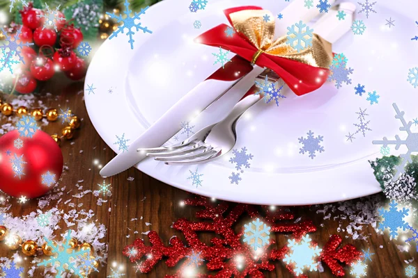 Decorated Christmas table setting — Stock Photo, Image