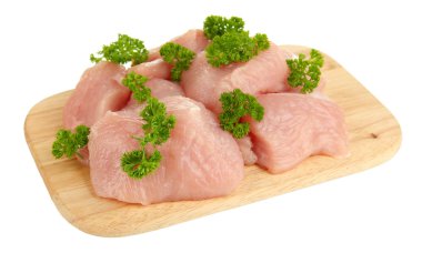 beyaz izole çiğ hindi eti