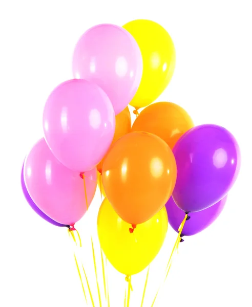 Colorful balloons isolated on white — Stock Photo, Image