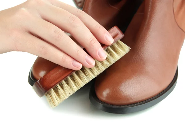 Shoe Polishing close up — Stock Photo, Image