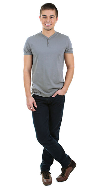 Handsome young man isolated on white