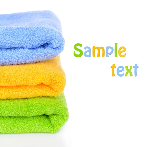 Bright towels isolated on white — Stock Photo, Image