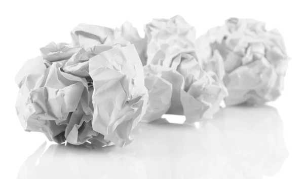 Crumpled paper balls isolated on white — Stock Photo, Image