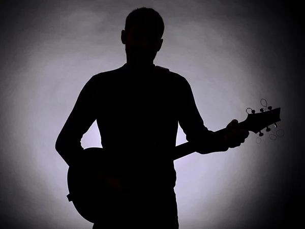 Silhouette de guitariste — Photo