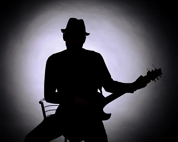 Guitarist silhouette — Stock Photo, Image