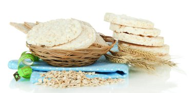 beyaz izole lezzetli crispbread,