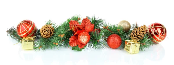 Composición de las decoraciones navideñas aisladas en blanco — Foto de Stock