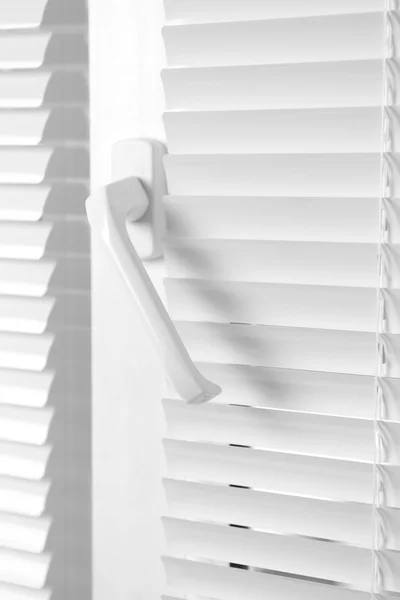 Window with white jalousie, close up — Stock Photo, Image