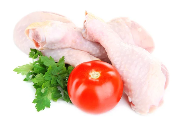 Patas de pollo crudas aisladas en blanco —  Fotos de Stock