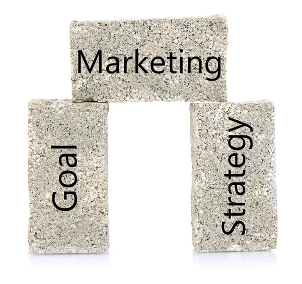 Marketing building blocks isolated on white — Stock Photo, Image