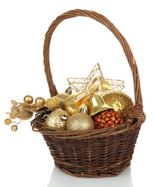 Sepette Beyaz izole Noel süsleri