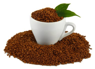 Instant kahve üzerine beyaz izole