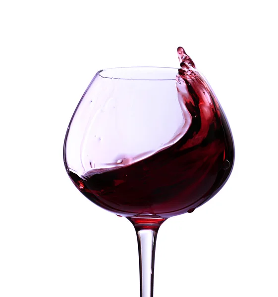 Wineglass with red wine, isolated on white — Stock Photo, Image