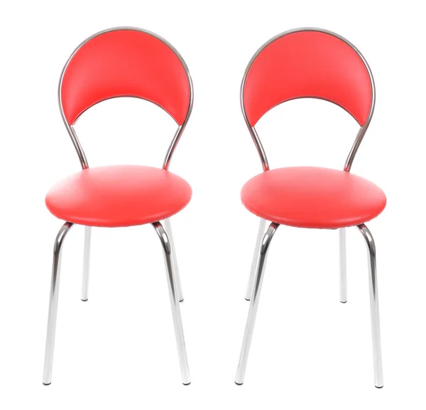 Cadeiras de couro moderno isolado em branco — Fotografia de Stock
