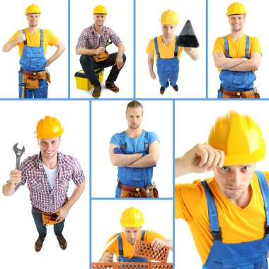 Collage of manual worker clipart