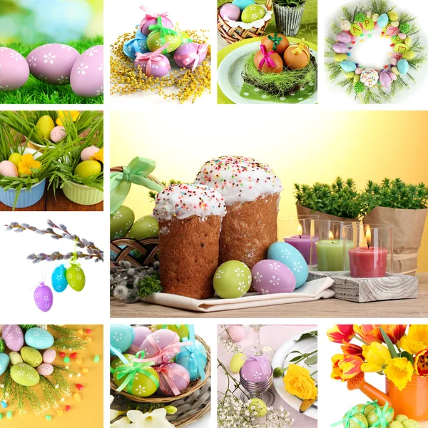 Kolaż kolorowy Wielkanoc — Zdjęcie stockowe
