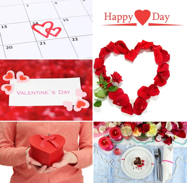 Collage del día de San Valentín — Foto de Stock