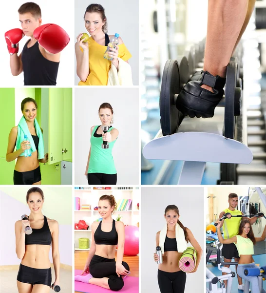 Grupp människor tränar i gym — Stockfoto