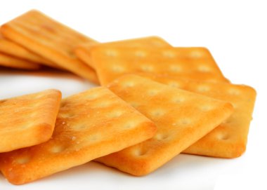 beyaz izole lezzetli kraker