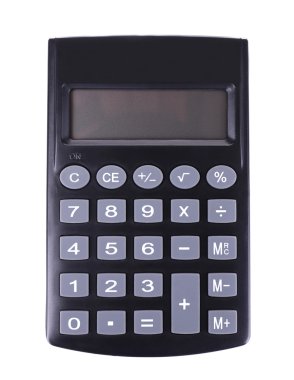 Dijital hesap makinesi üzerinde beyaz izole