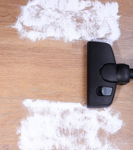 Vacuuming floor in house — Stock Photo, Image