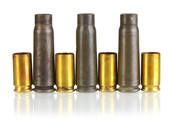 Shotgun cartridges isolated on white — Stock Photo, Image